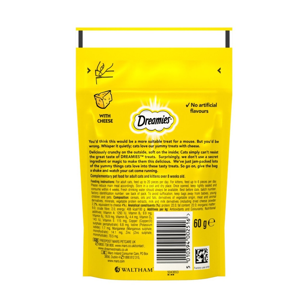 Dreamies Cat Treat with Cheese 60g