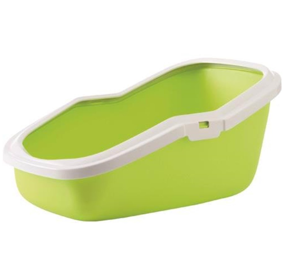 صندوق رمل قطط سافيك أسييو 56 سم لون أبيض/أخضر تفاحي