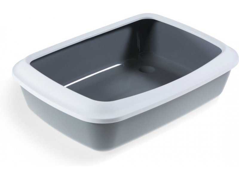 سافيك حوض رمل قطط إيريز رمادي مع حافة 42×31×12.5 سم