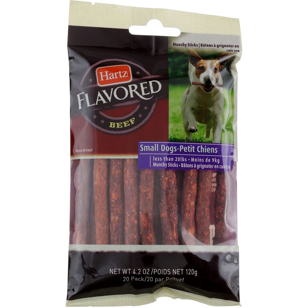 Hartz Rawhide Munchy Sticks Beef Flavor 158g (20 pieces)