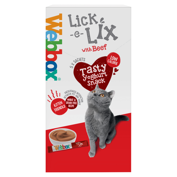 Webbox Cat Treat Lick-E-Lix Beef 5x15g