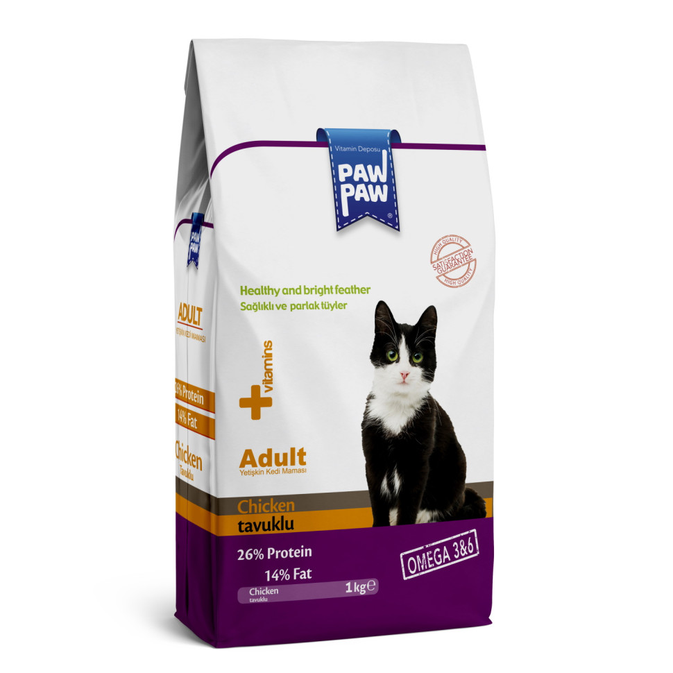 Pawpaw Adult Cat Food with Chicken 1kg