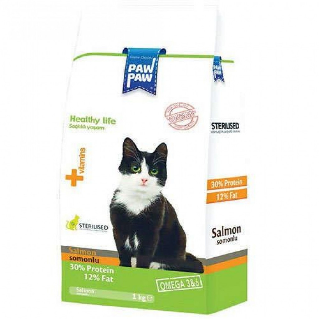 باو باو - غذاء قطط مخصية بنكهة السلمون 1 كغم