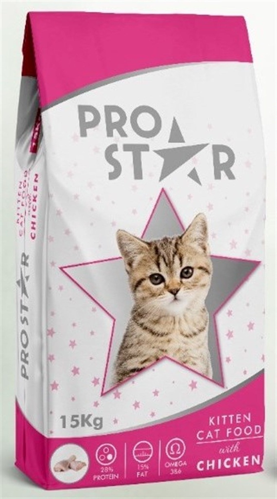 بروستار طعام جاف للقطط الصغيرة بنكهة الدجاج - 15 كجم