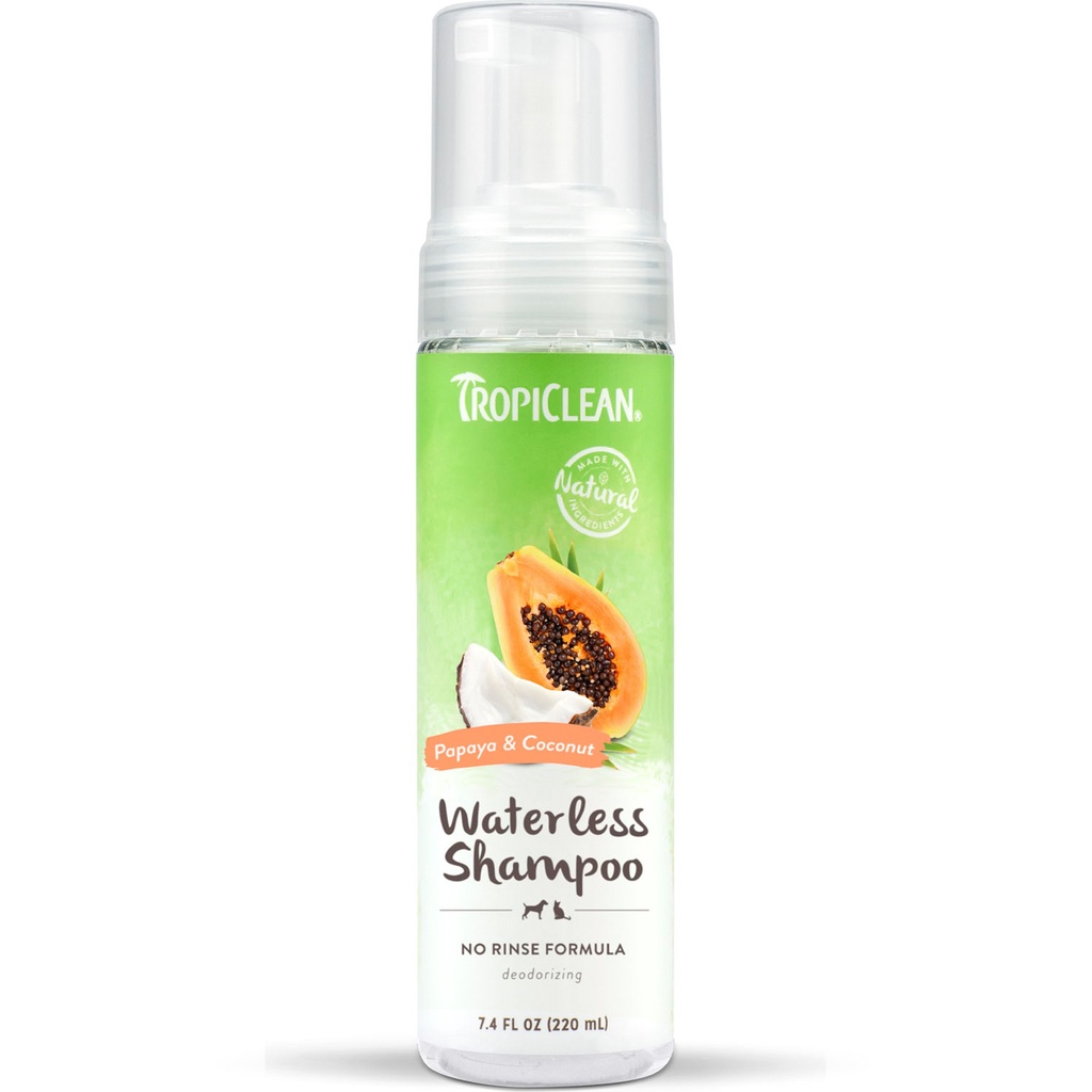TropiClean Papaya & Coconut Waterless Shampoo 220ml
