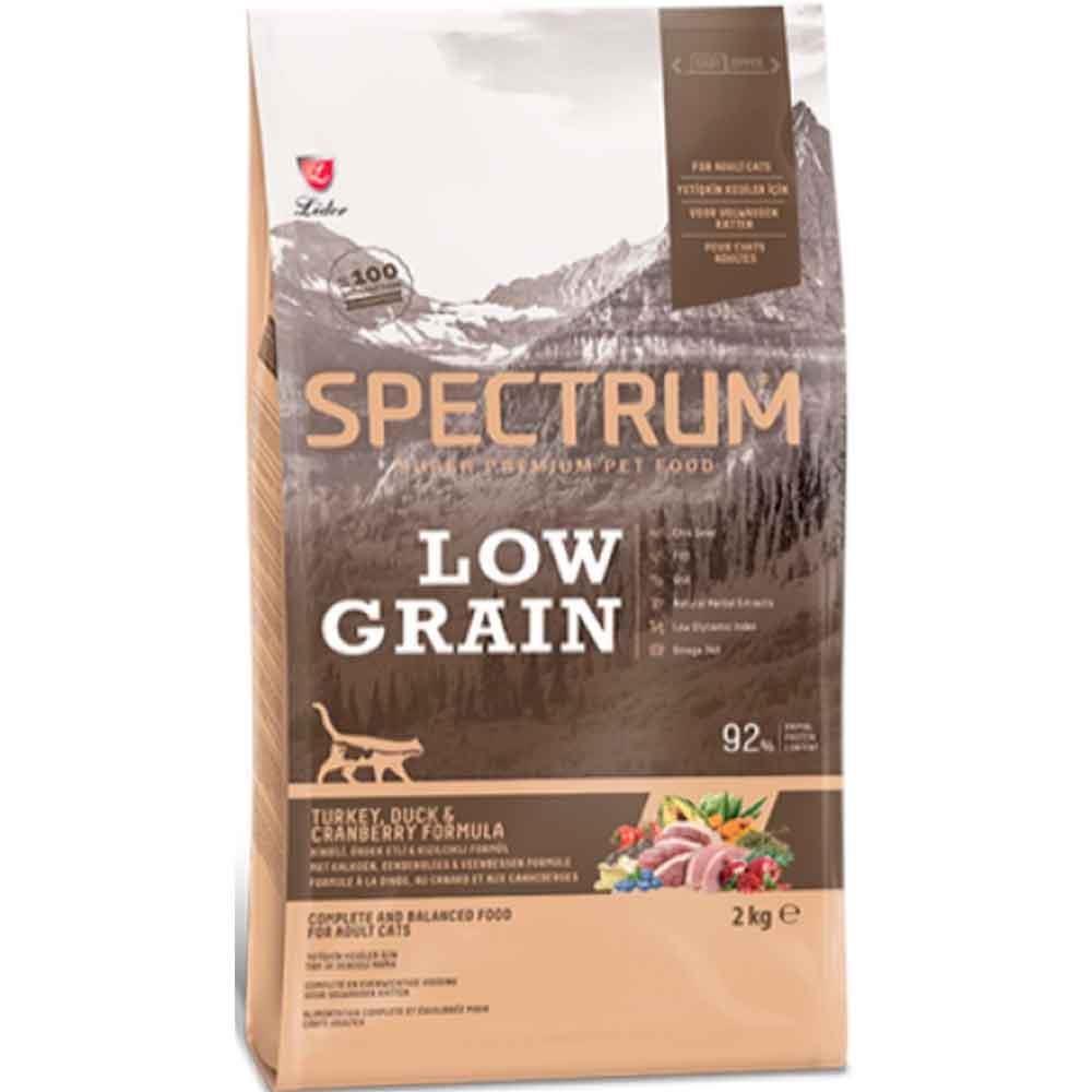 Spectrum Low Grain Cat Food for Adult Cats with Turkey, Duck, and Blueberries, 2 kg