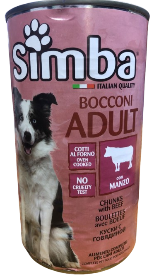 Simba Dog Wet Food Chunks With Veal 1230g