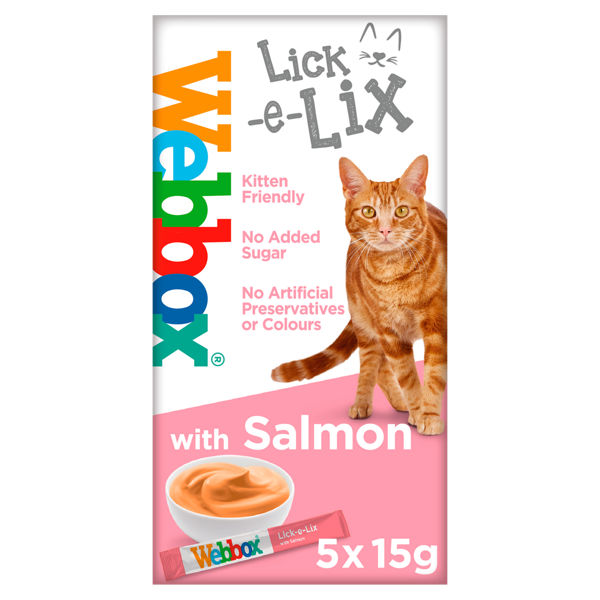 Webbox Lick-e-Lix with Salmon Tasty Yoghurty Treat, 5 x 15g
