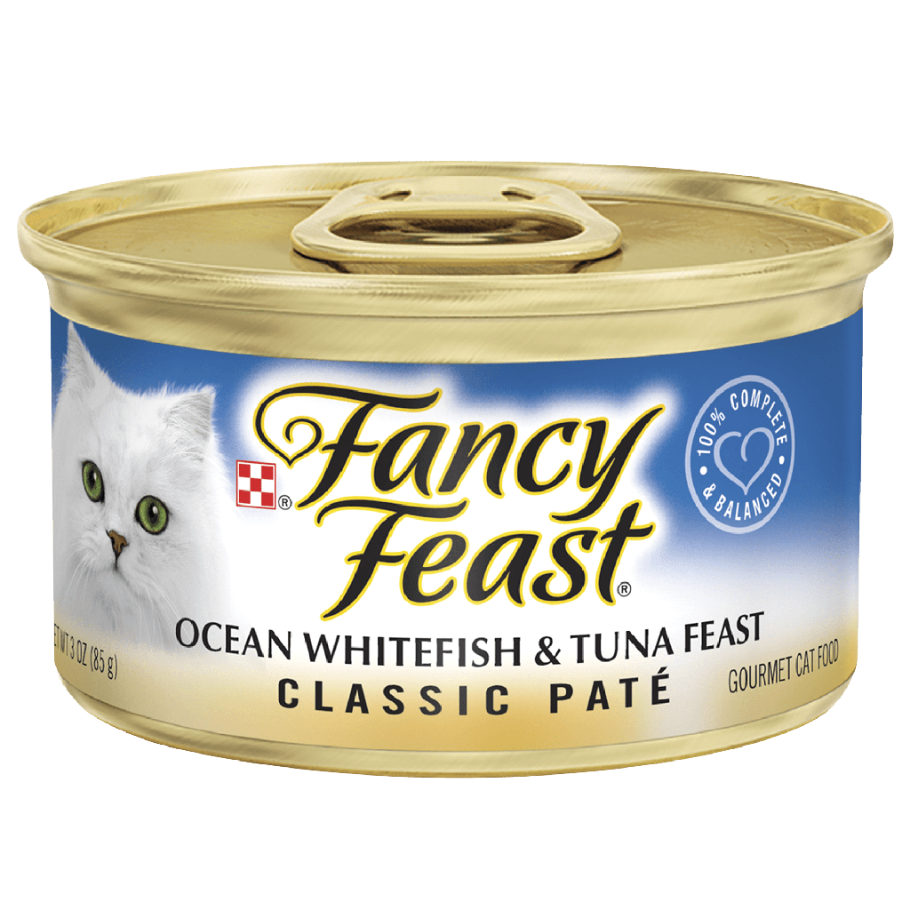 Fancy Feast Wet Cat Food - Ocean Whitefish and Tuna Feast, 3 oz