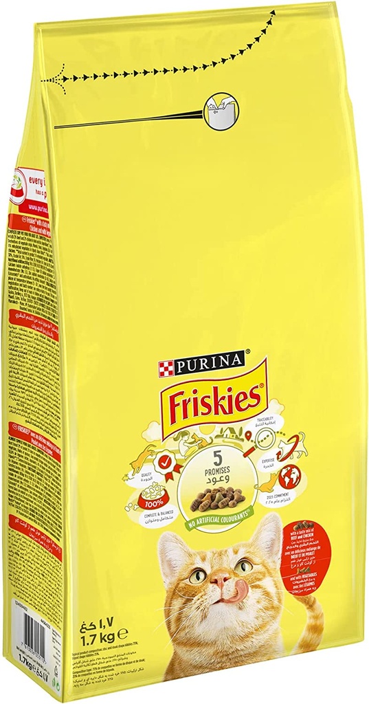 Friskies Cat Food with Chicken, Beef, and Vegetables 1.7 kg