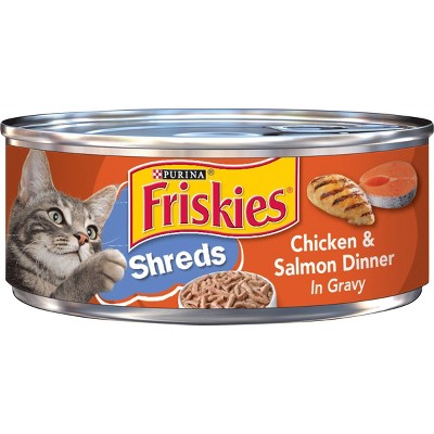 Purina Friskies Shreds Gravy Wet Cat Food Soft Chicken & Salmon - 5.5 oz