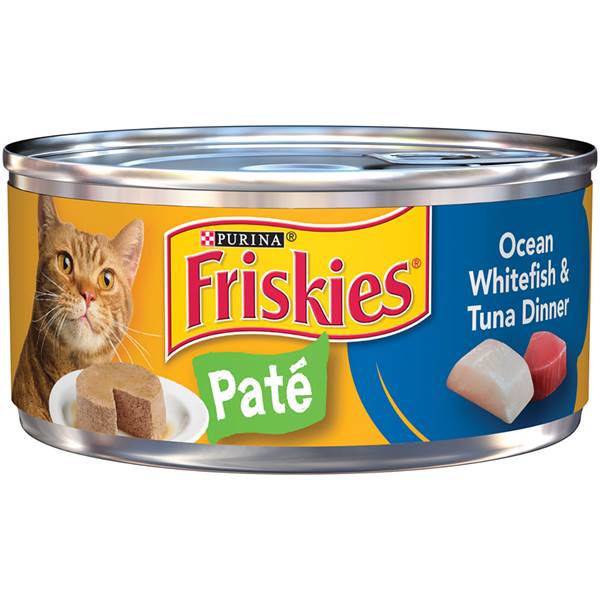 Friskies Cat Food Pâté Ocean Whitefish & Tuna Dinner, 5.5 Oz