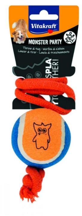 VitaKraft Dog Toy Monster Ball On Rope