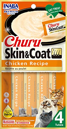 Inaba Churu Skin & Coat Cat Treat 4x14g Chicken Recipe