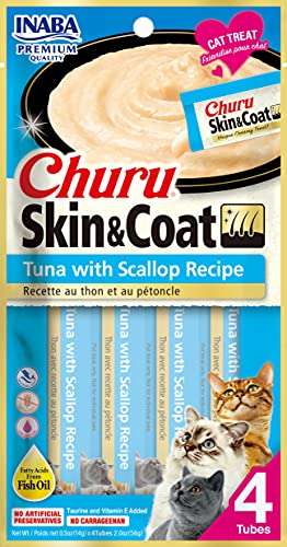 Inaba Churu Skin & Coat with Scallop 4x14g