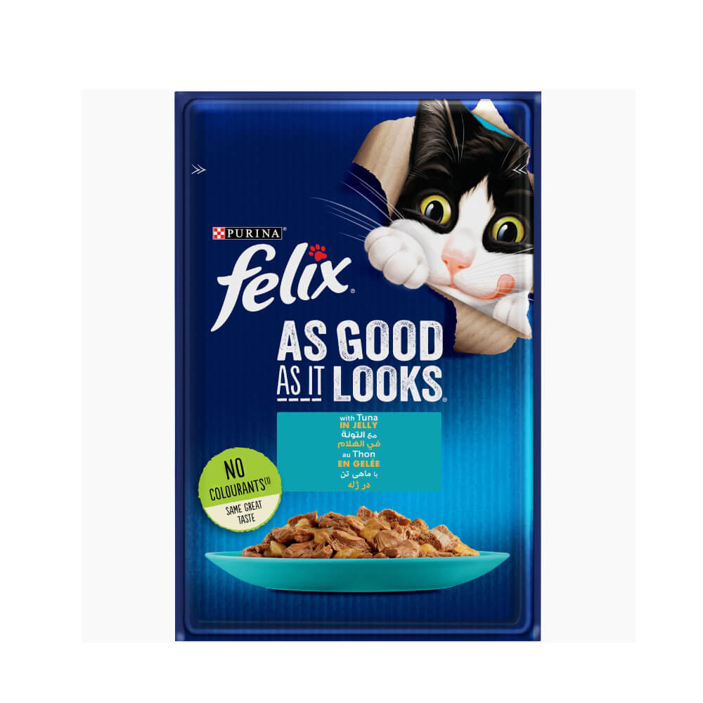 Felix Wet Cat Food with Tuna in Jelly, 85g