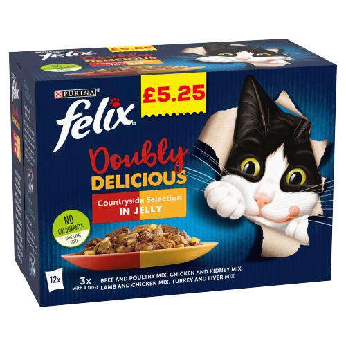 Felix Cat Wet Food Doubly Delicious Countryside Selection 12x100g