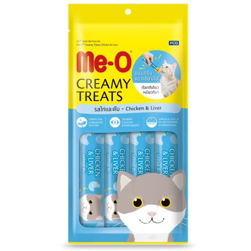 ميو مكافآت كريمية للقطط بنكهة الدجاج والكبد 4×15 جرام