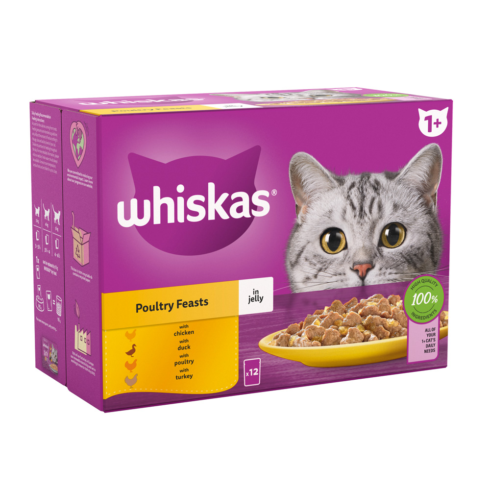 Whiskas 1+ Poultry Feasts in Jelly (12 x 85g)
