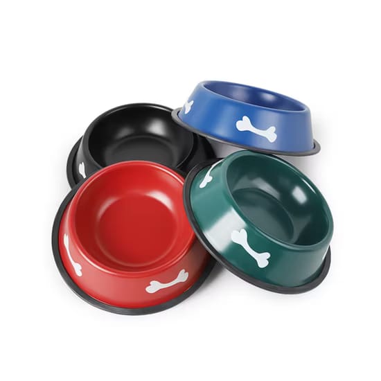 Round Stainless Steel Cat and Dog Bowl - 22 cm