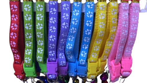 طوق قطط ملون مع جرس 