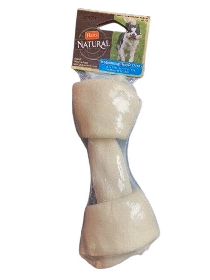 Hartz 7" Natural Dental Rawhide Roundknot Bone