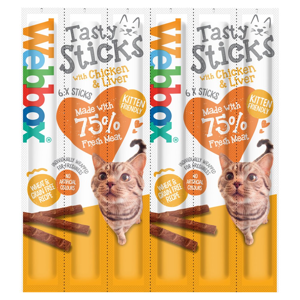 Webbox Tasty Sticks with Chicken & Liver, 6 Sticks