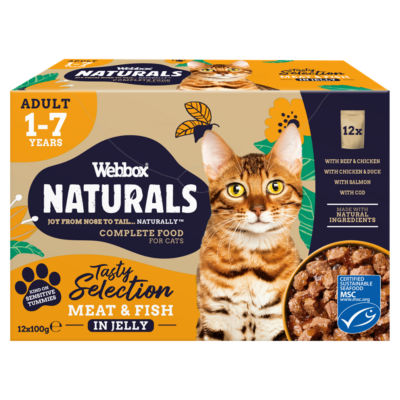WebboX Nat Cat Meat & Fish Jelly Selection (100g x 12 pcs)