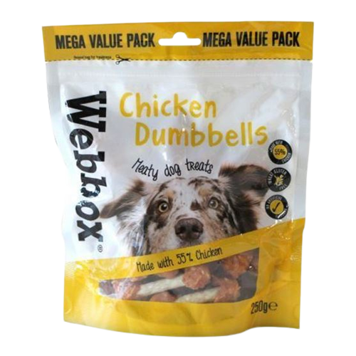 Webbox Dog Treat Chicken Dumbells 250g