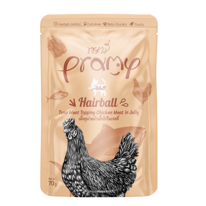 Pramy Wet Food for Adult Cats, Chicken in Jelly, 70g
