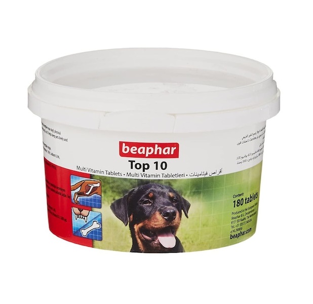 Beaphar Top 10 Vitamins for Dogs, 180 Tablets