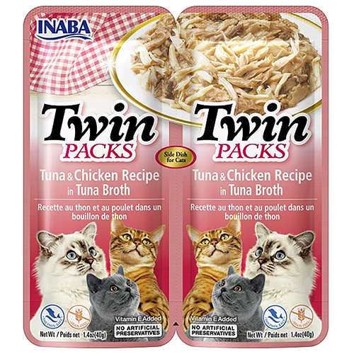 Inaba Twin Tuna And Chicken In Tuna Broth With 2 Packets - 40g