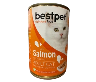 بيست بيت طعام معلب للقطط قطع السالمون 400 جرام
