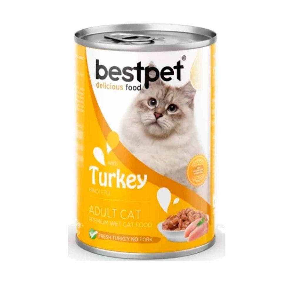 Best pet Cat Wet Food Turkey Chunks 400g
