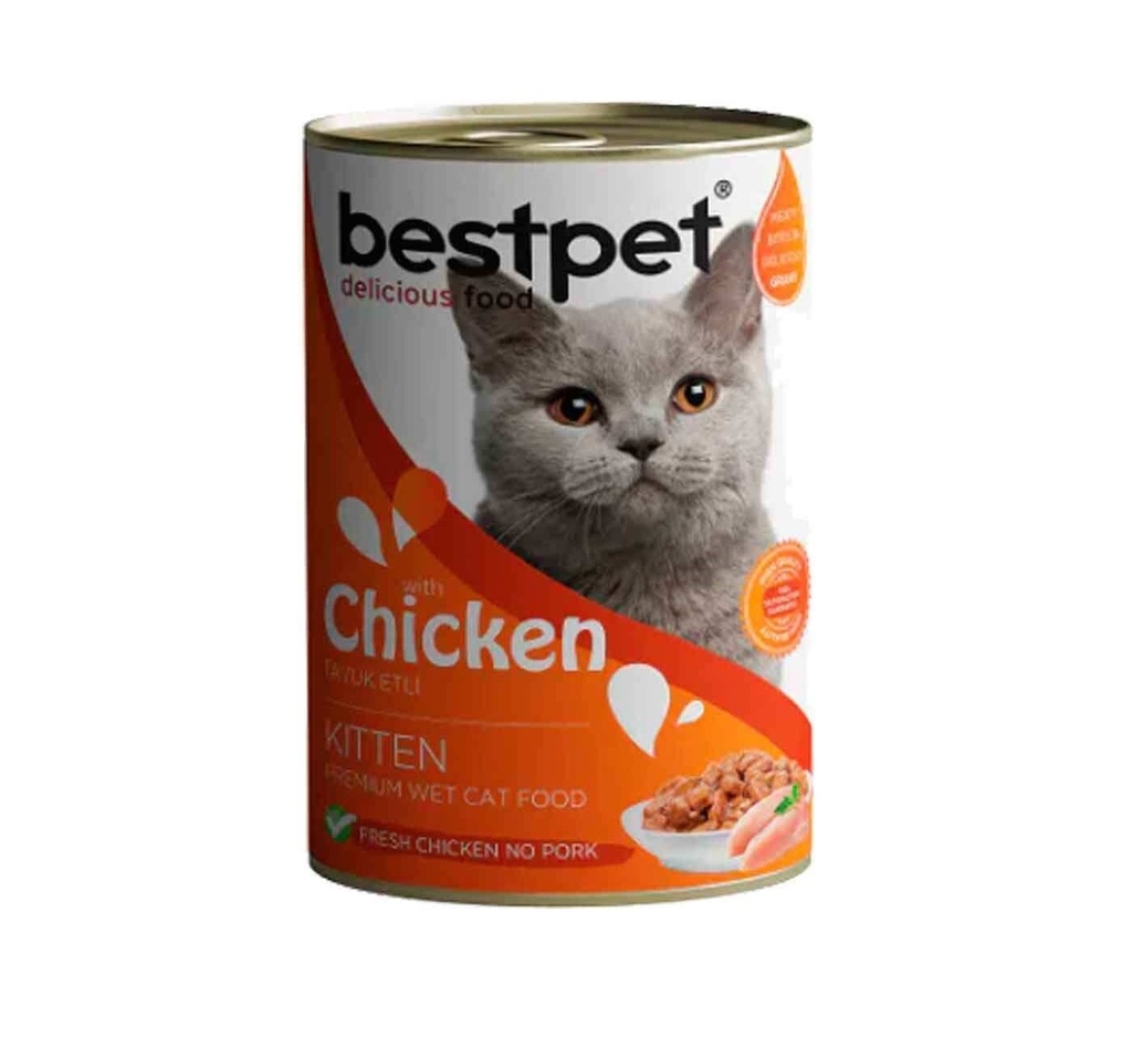 بست بت طعام معلب للقطط الصغيرة بنكهة الدجاج 400 غرام