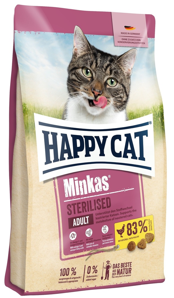 Happy Cat Minkas Sterilized Poultry Dry Cat Food 1.5 Kg