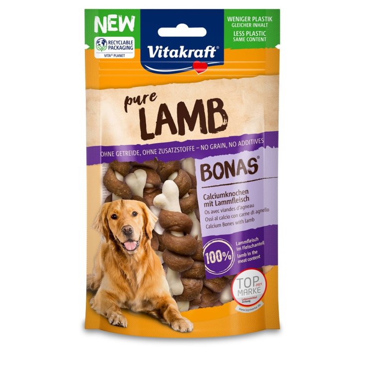 VitaKraft Dog Treat Pure Lamb Bonas With Calcium 80g