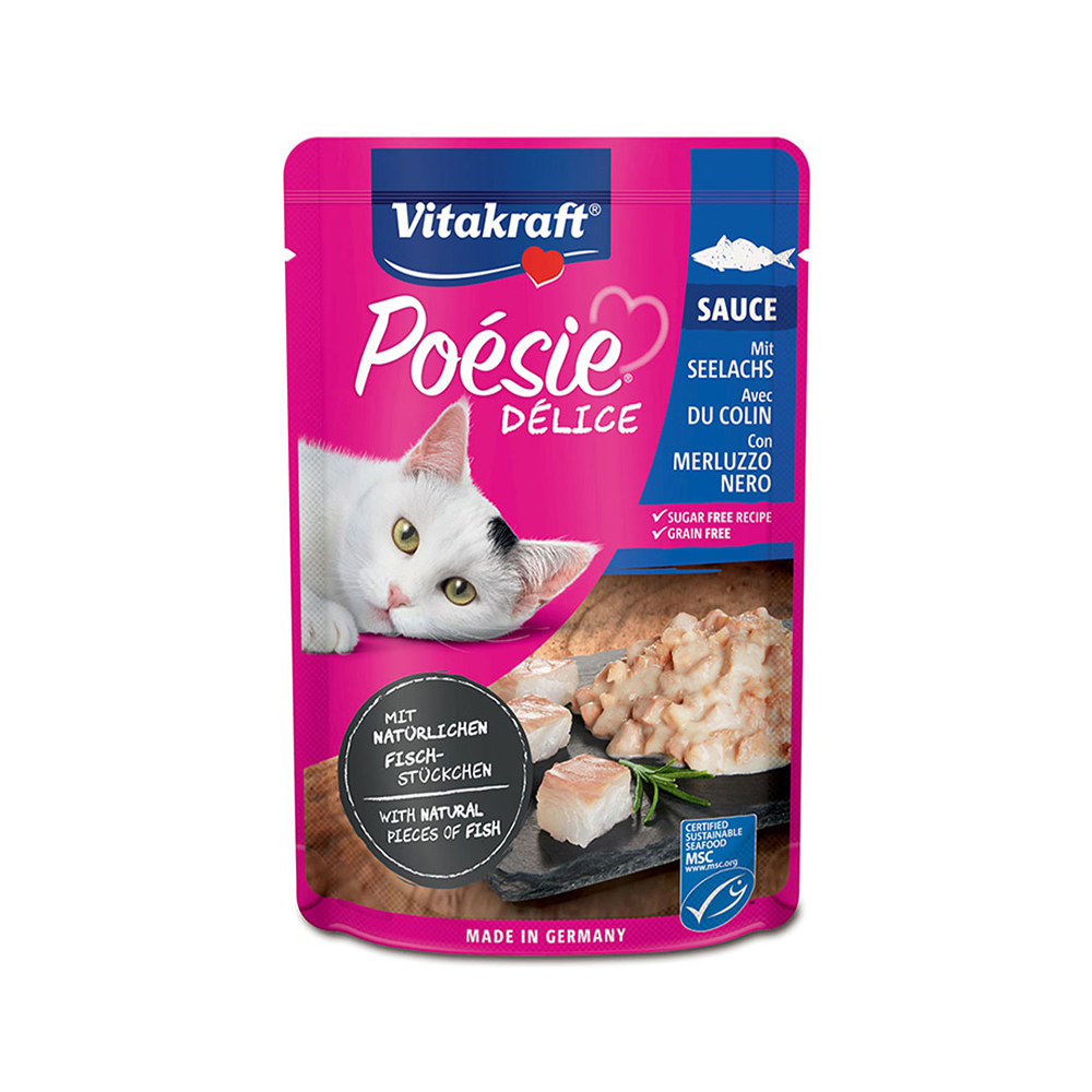 VitaKraft Cat Wet Food Bolsita Deli Sauce With Exquisite Cod 85g