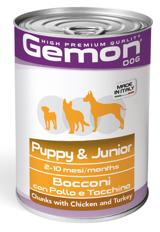 Gemon Chicken and Turkey Puppy & Junior Wet Food 415g