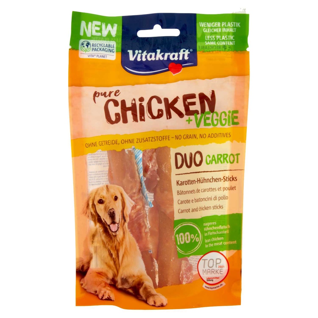 VitaKraft Dog Treat Delichews Duo Chicken Veggie 80g