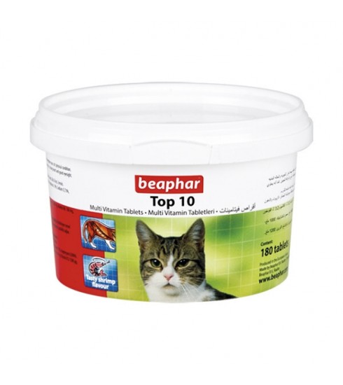 Beaphar Cat Supplement Top 10 Cat Vitamins 180 Tablets