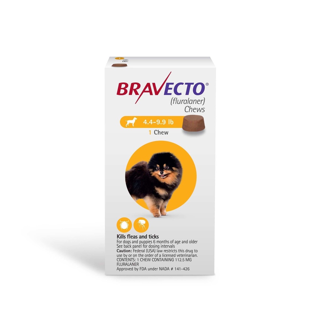 Bravecto Chews for Dogs 4.4-9.9 lbs, 3 Month Supply