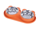 Double Food and Water Bowl with Silicone Base