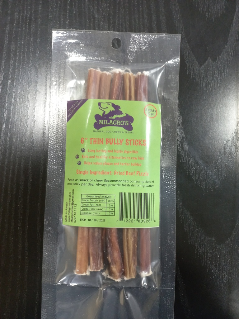 Milagros Dog Treat Thin Bully Sticks