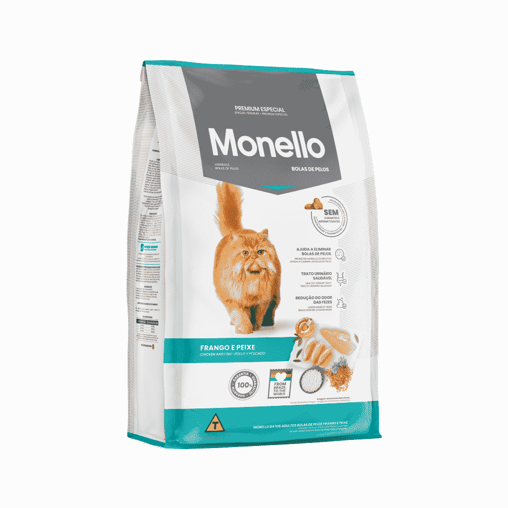 Monello Adult Cat Dry Food Hairball (Chicken and Fish Flavor) 1kg