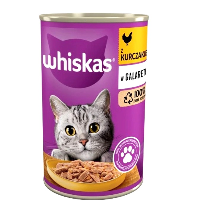 ويسكاس طعام رطب للقطط بنكهة الدجاج في الجيلي 400 غرام