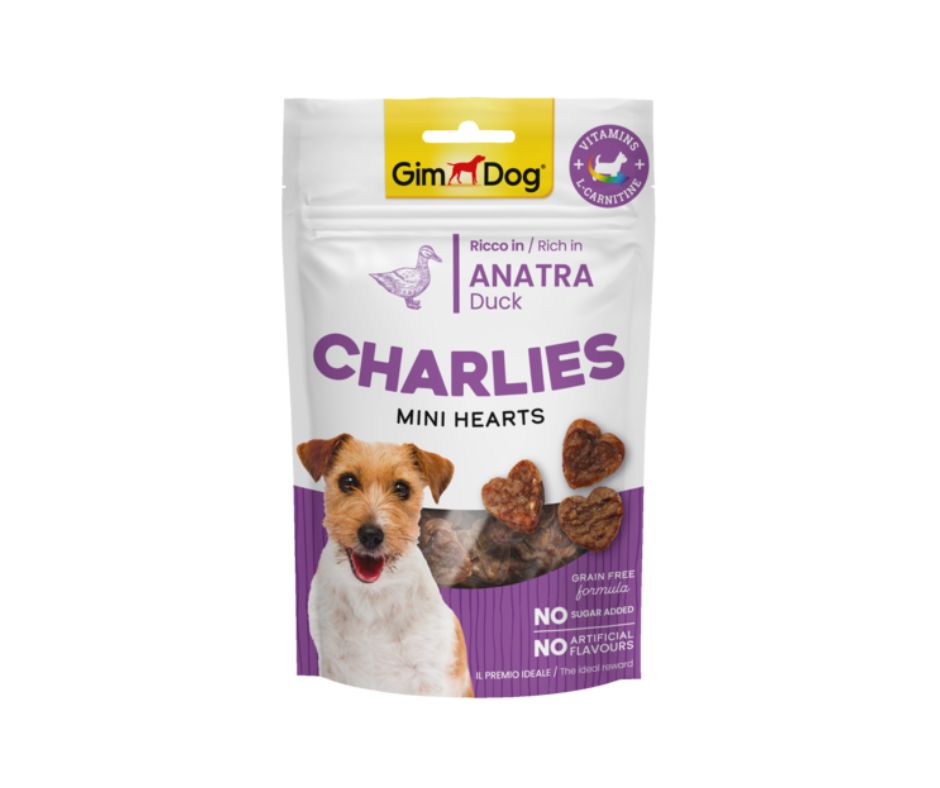 Gim Dog Charlies Mini Hearts Duck 70 grams