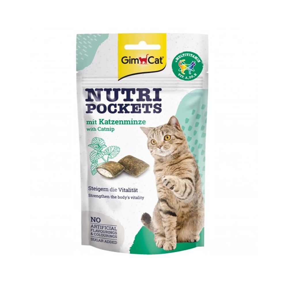 GimCat Nutri Pockets with Catnip and Multi-Vitamins, 60g