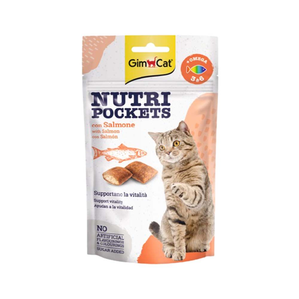 GimCat Nutri Pockets with Salmon & Omega 3 & 6, 60g
