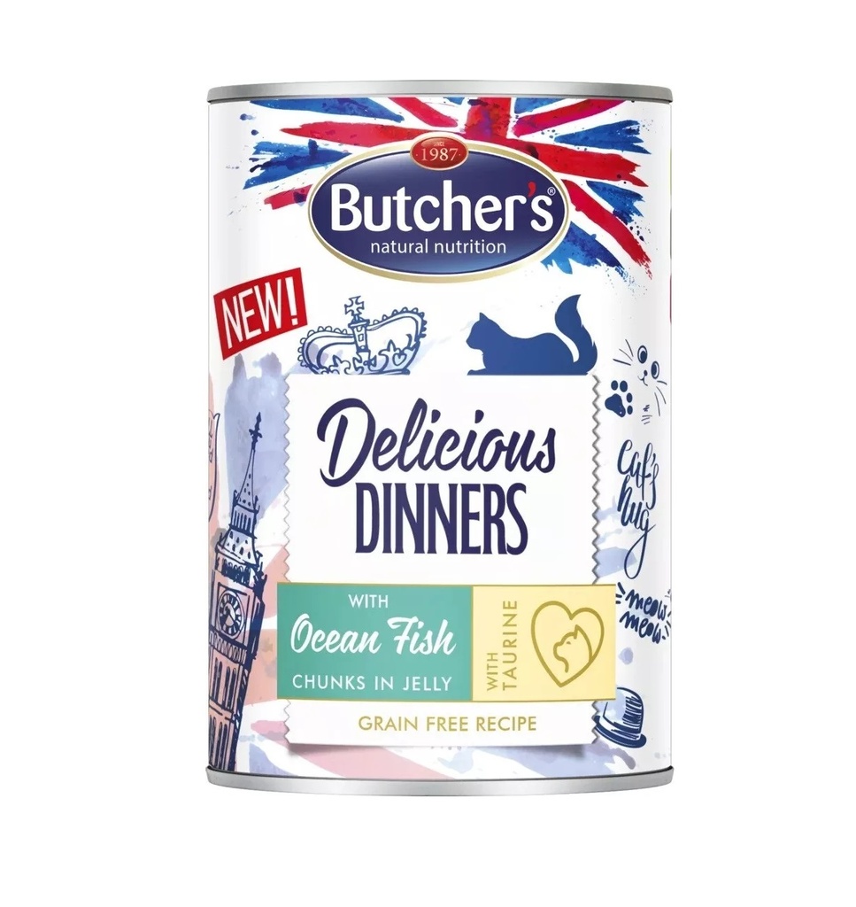 بوتشرز قطع سمك في الجيلي 400 غرام